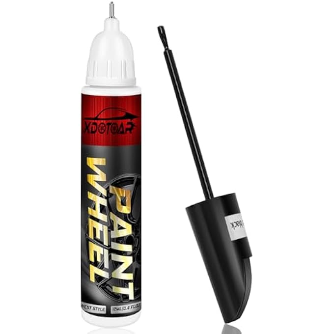xdotoar MATTE BLACK RIM TOUCH UP PAINT, EFFICIENT WHEEL PAINT PEN FOR METAL, ALSO MATCH FLAT BLACK, SEAMLESS REPAIR CAR, FAUCET AND MORE, COLOR ACCURATE, LONG LASTING ADHENSION, QUICK DRYING, EASY TO USE - Image 1